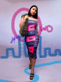 Cyber Pink Midi Dress